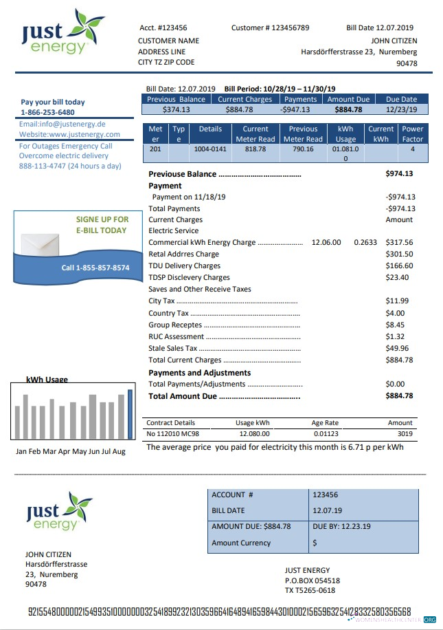 download download Germany Just Energy utility bill